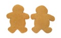 Two blank gingerbread men cookies