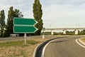 Two blank green roadsigns