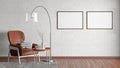 Posters on the wall in interior of modern living room Royalty Free Stock Photo