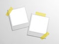 Two blank notes with tape isolated on white background Royalty Free Stock Photo