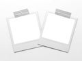 Two blank notes taped together, isolated on white background Royalty Free Stock Photo
