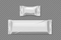 Two Blank Packaging Designs For Sweets And Snacks Isolated On Transparent Background. Realistic 3d Vector Foil Wrappers Royalty Free Stock Photo