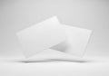 Two blank paper sheets overlapping isolated on white background Royalty Free Stock Photo