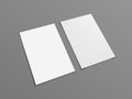 Two Blank Portrait A4 White Paper Isolated On Gray Royalty Free Stock Photo