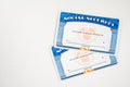 Two blank social security cards on white Royalty Free Stock Photo