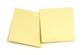Two blank sticky notes on white Royalty Free Stock Photo