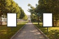 Two blank street billboard posters Royalty Free Stock Photo