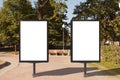 Two blank street billboard posters Royalty Free Stock Photo