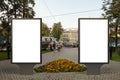 Two blank street billboard posters Royalty Free Stock Photo