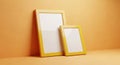 Two blank tall orange and yellow boxes for product presentation and mockups Royalty Free Stock Photo