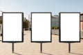 Two blank vertical street billboards Royalty Free Stock Photo