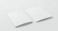 Two blank white brochures or booklets on a white background Royalty Free Stock Photo