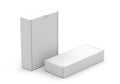 Two blank white cardboard boxes on a white background Royalty Free Stock Photo