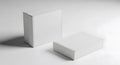 Two Blank White Cardboard Boxes Mockup on Minimal Background Royalty Free Stock Photo