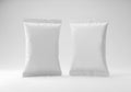 Two blank white pouches isolated on white background Royalty Free Stock Photo