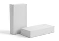 Two blank white rectangular boxes displayed against a white background for product presentation Royalty Free Stock Photo