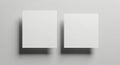 Two blank white rectangular cards on a light gray background Royalty Free Stock Photo