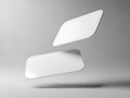 Two Blank White Rectangular Cards Floating Against a Gray Gradient Background Royalty Free Stock Photo