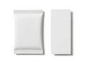 Two blank white rectangular objects with one sealed with a zipper Royalty Free Stock Photo