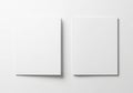 Two blank white rectangular objects on a plain white background with subtle shadow effect Royalty Free Stock Photo