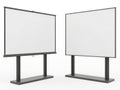 Two blank whiteboards on white background Royalty Free Stock Photo