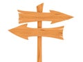 Two blank wooden direction signs