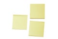 Two blank yellow Post-it notes and a stack Royalty Free Stock Photo