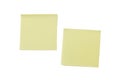 Two blank yellow Post-it notes Royalty Free Stock Photo