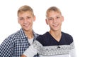 Two blond twin brothers Royalty Free Stock Photo