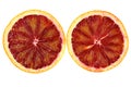 Two blood orange slices Royalty Free Stock Photo