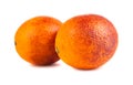 Two blood red oranges