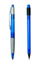 Two blue ball pens Royalty Free Stock Photo