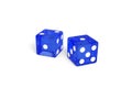 Two blue dice isolated on white background. 3d illustration Royalty Free Stock Photo