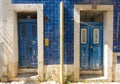 Two blue doors in Lisbon Royalty Free Stock Photo