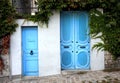 Two blue doors Royalty Free Stock Photo