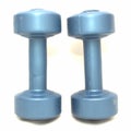 Two blue dumbells Royalty Free Stock Photo