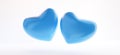 Two blue hearts. friendship concept 3d-illustration Royalty Free Stock Photo