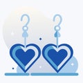 Two blue hearts with a hook on each ear Royalty Free Stock Photo