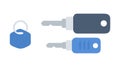 Two blue keys with keychains security access graphic , vector design Generative AI Royalty Free Stock Photo