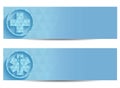 Two blue medical banners