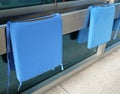 Two Blue Seat Cushions for Hospital Wheelchairs