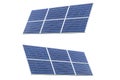 Two Blue Solar panel isolated on white background. Solar panels pattern for sustainable energy. Renewable solar energy. Alternativ Royalty Free Stock Photo