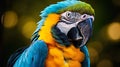 Two blue and yellow macaw (Ara ararauna), also known as the blue and gold macaw, Foz do Iguazu