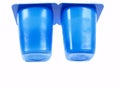 Two Blue Yogurt Containers Royalty Free Stock Photo