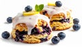 Two Blueberry Lemon Biscuits with Glaze Royalty Free Stock Photo