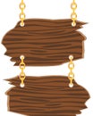 Two boards on golden chain