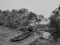 Two Boats On The Bank Of A river. Royalty Free Stock Photo