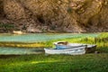 Two boats next to wadi Royalty Free Stock Photo