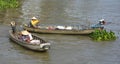 Two Boats at Phong Dien Floating Market Royalty Free Stock Photo