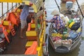 Two Boats at Phong Dien Floating Market Royalty Free Stock Photo